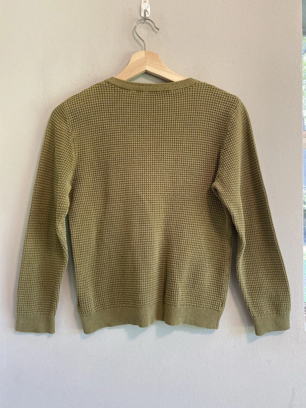 H&M Kids Olive Green Textured Waffle Knit Sweater Size 8-10Y